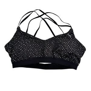 EUC PUMA Dry Cell Women's Black and White Strappy Sports Bra - Size Medium